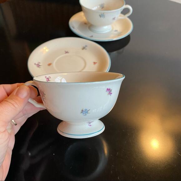 Pickard China Edgerton LORRAINE (2) Cup & Saucer Sets USA Made RARE, VINTAGE - Picture 3 of 7